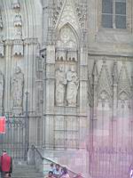 Barcelone, Catedral La Seu, Statues de facade